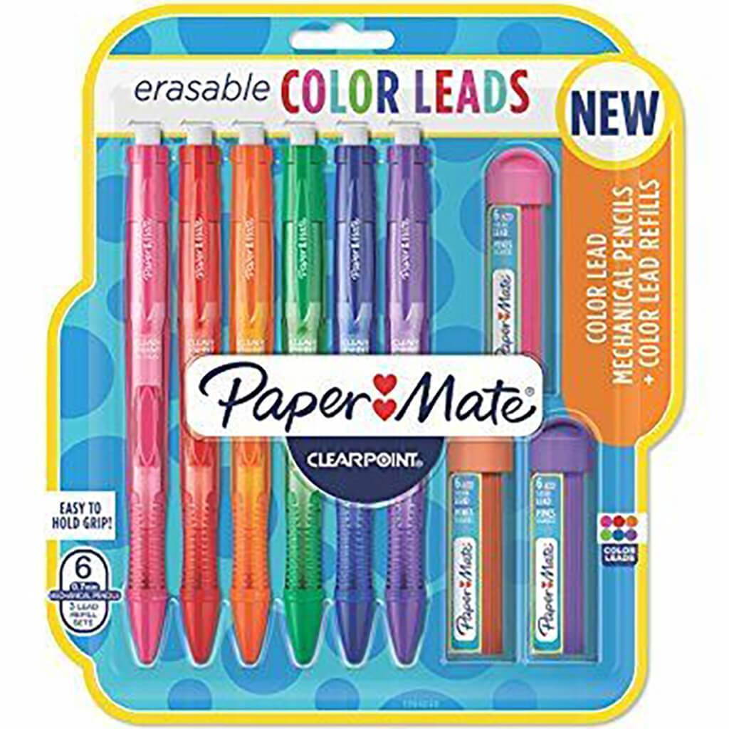 Clearpoint Erasable Mechanical Color Pencils 0.7mm 6 Pencils