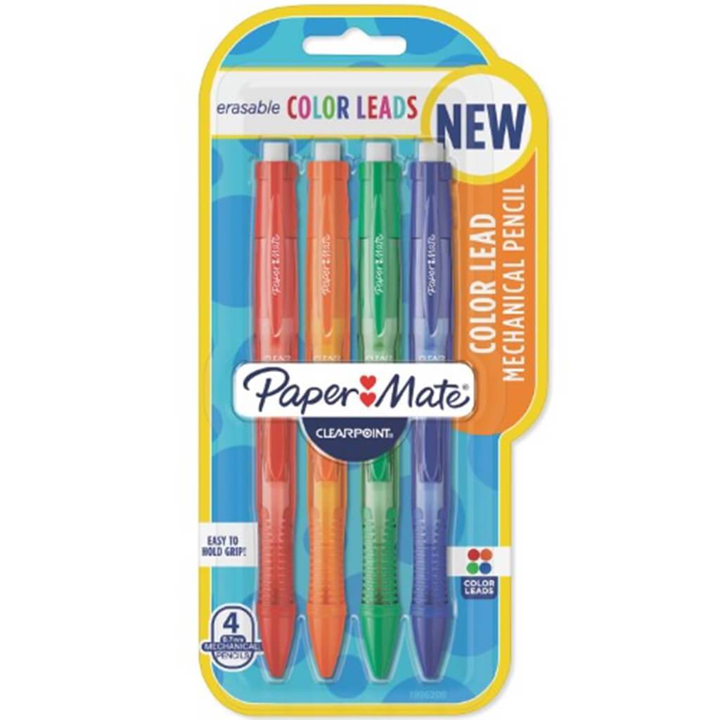 Paper Mate Clearpoint Color Lead Mechanical Pencils, 0.7mm, Assorted  Colors, 4 Count (Orange, Green, Purple Pink)