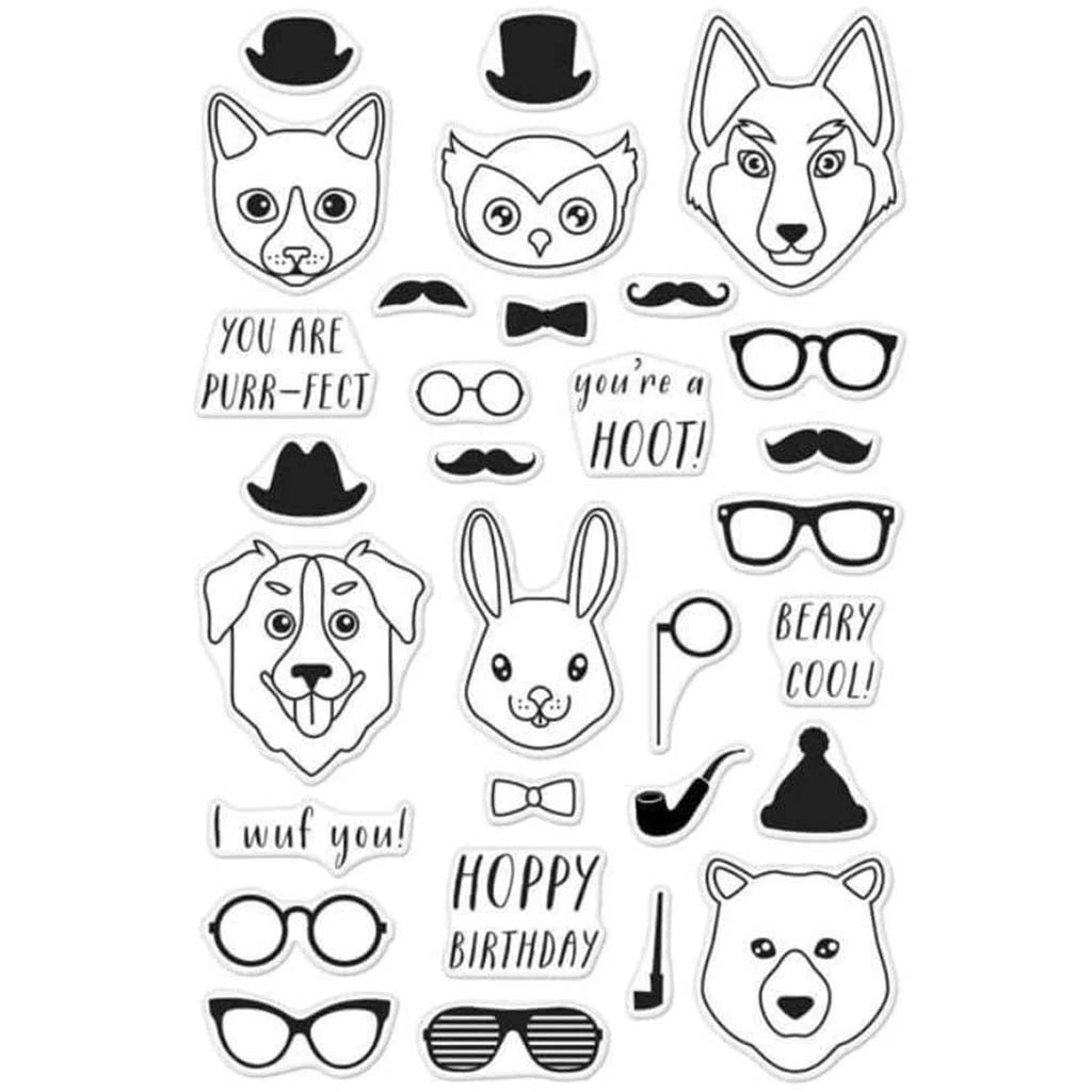 Hipster Animals Clear Stamp 