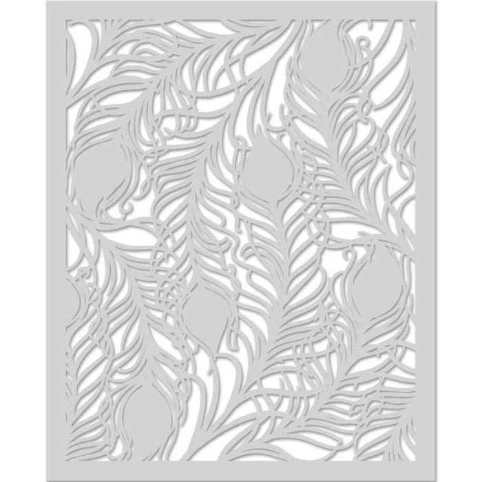 Peacock Feather Stencil 6.25in X 5.25in
