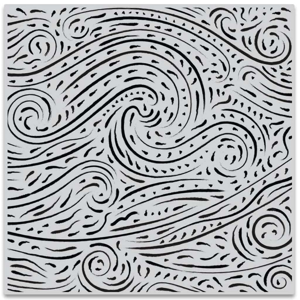 Starry Night Brushstroke Bold Prints Cling Stamp 6in X 6in