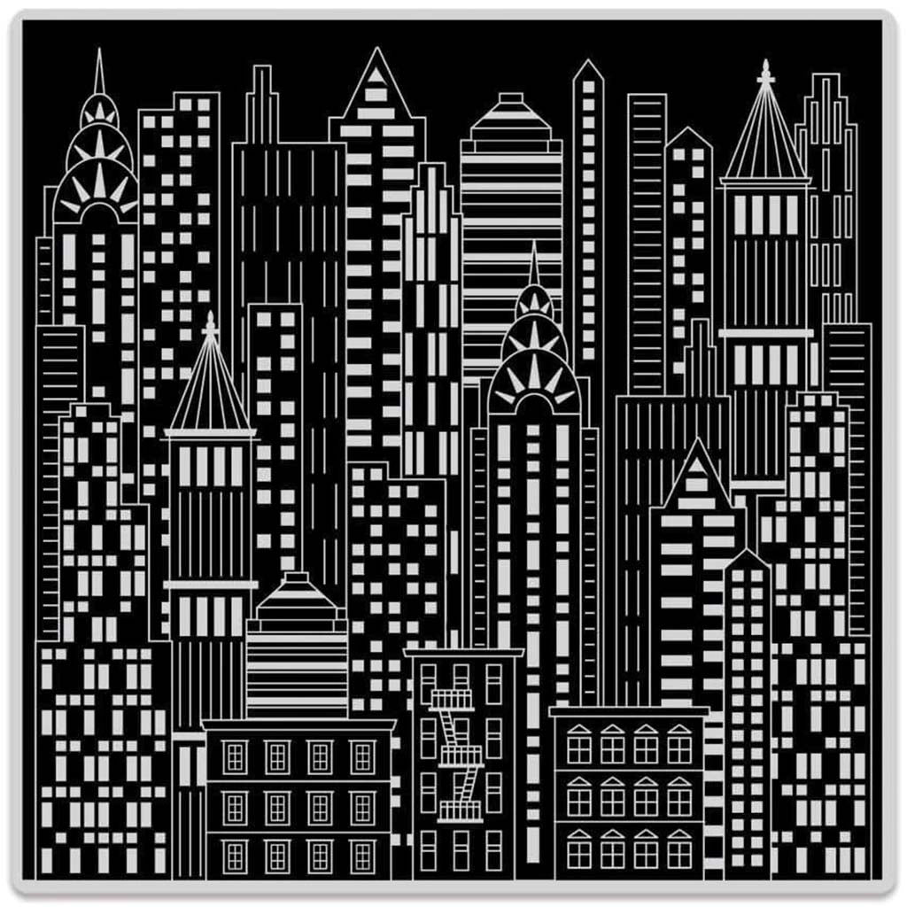 Urban Skyline Bold Prints Background Cling Stamp