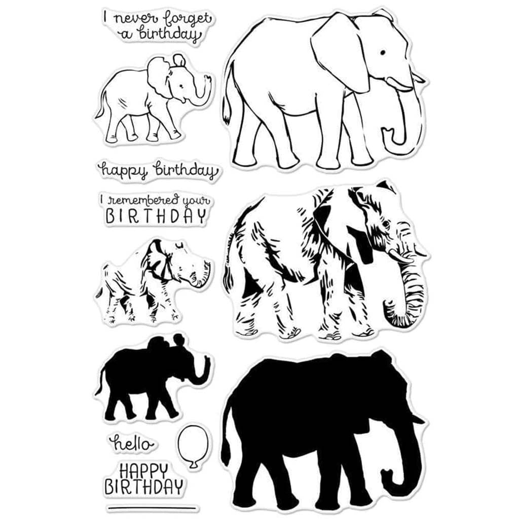 Color Layering Elephant Clear Stamp