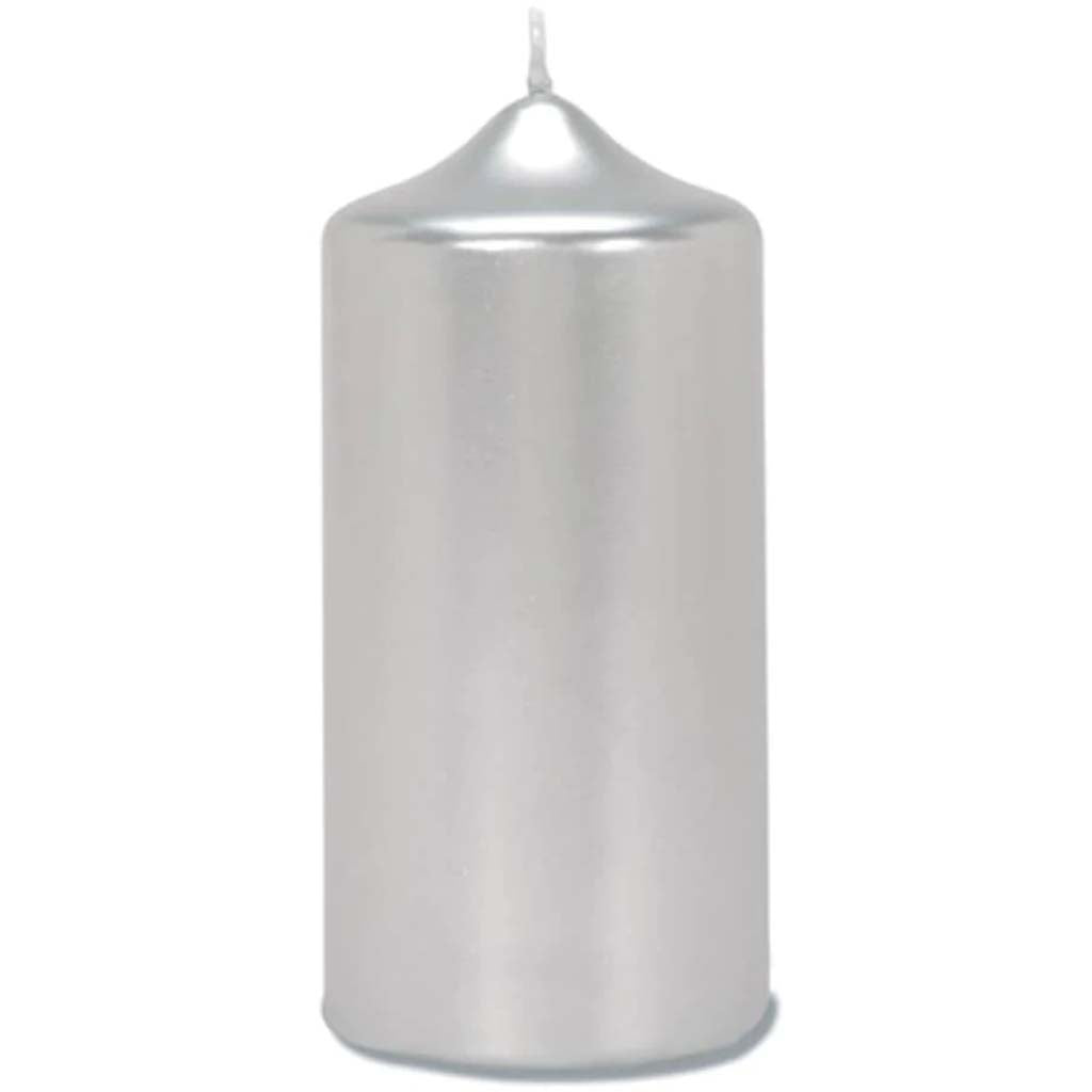 Pillar Candle Metallic Silver 