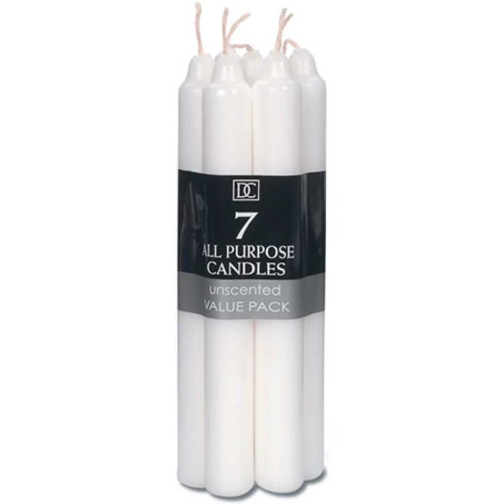 Candle White 7 inches 7 pieces 