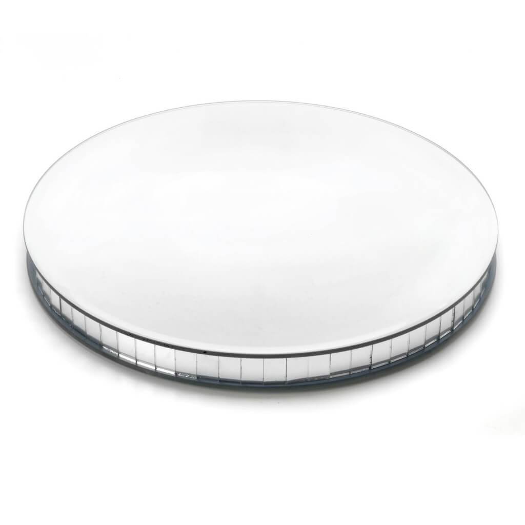 FLORAL MIRROR ROUND PEDESTAL 12IN 