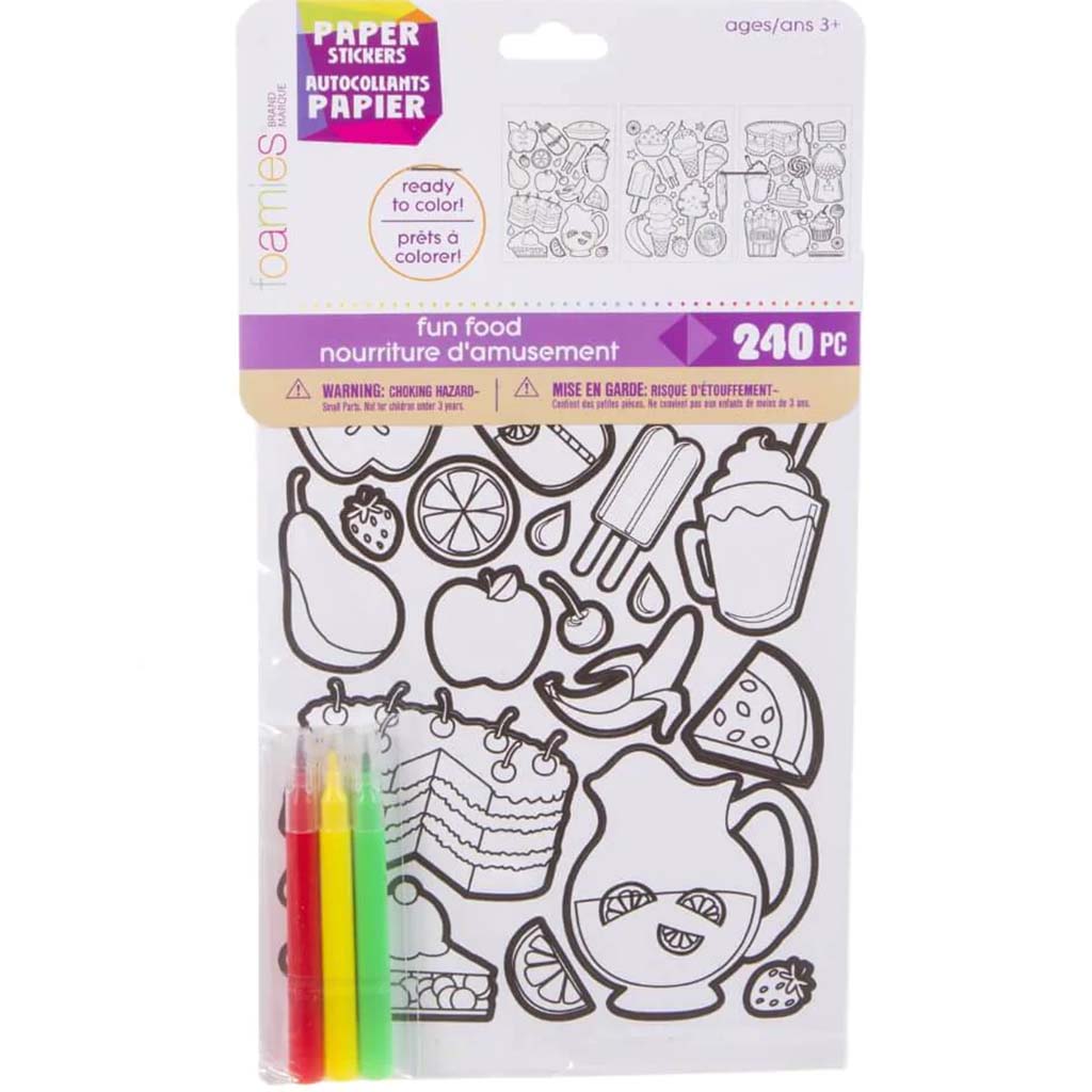 STICKER SHEETS COLORING FOOD 