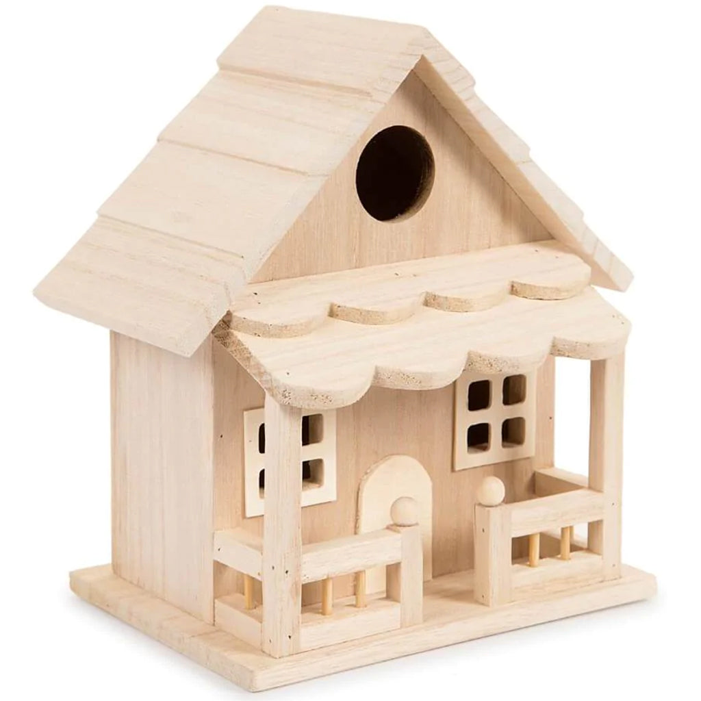 WOOD BIRDHOUSE W PORCH 18.5 