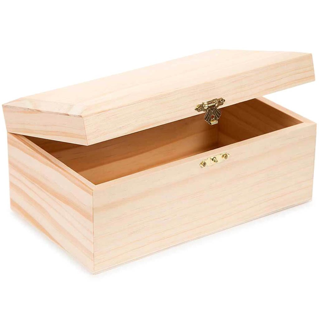 Wood Rectangular Box Bevel Top 22x13