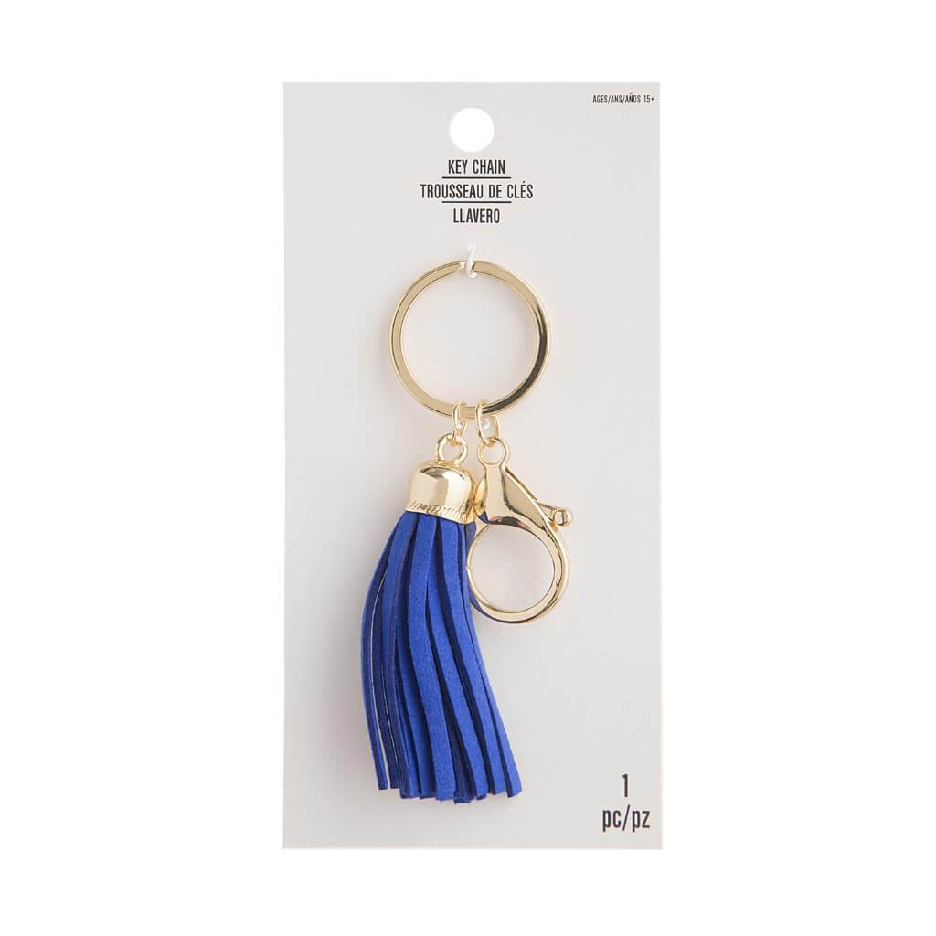 SINGLE TASSL KEYCHAIN DARK BLU 