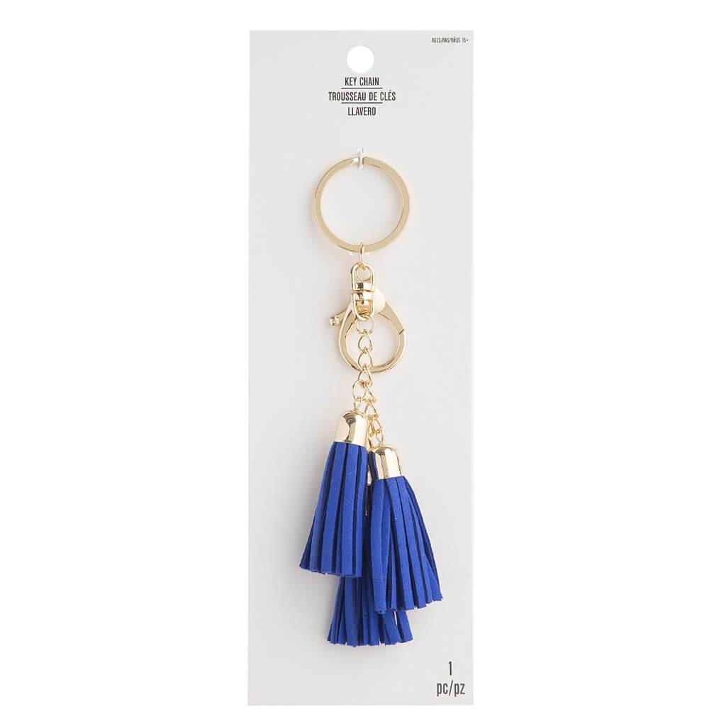 3 TASSELS KEYCHAIN DARK BLUE 