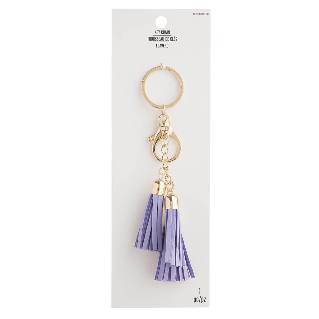 3 TASSELS KEYCHAIN PURPLE 