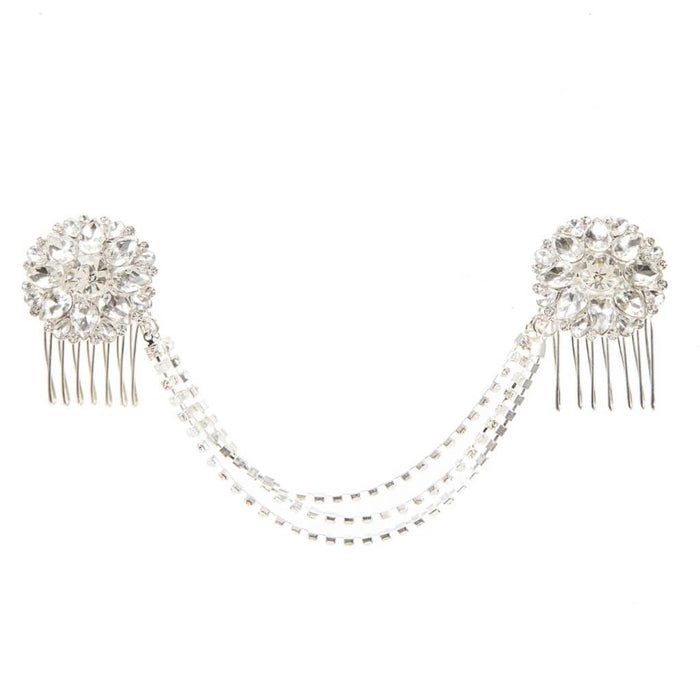 HAIR COMB SILVER WITH CHAIN 