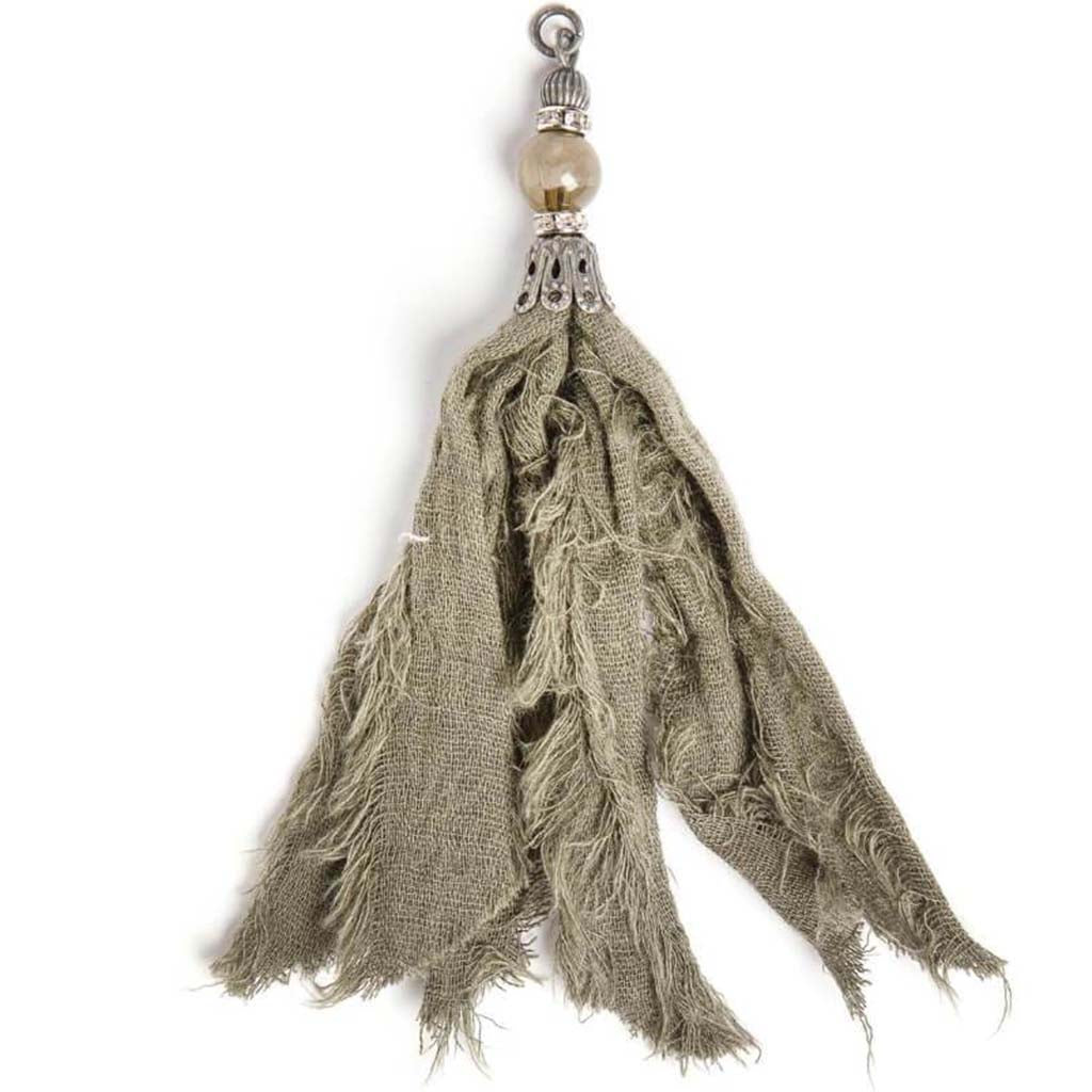 SHRED FAB TASSEL DANGLER BLK 