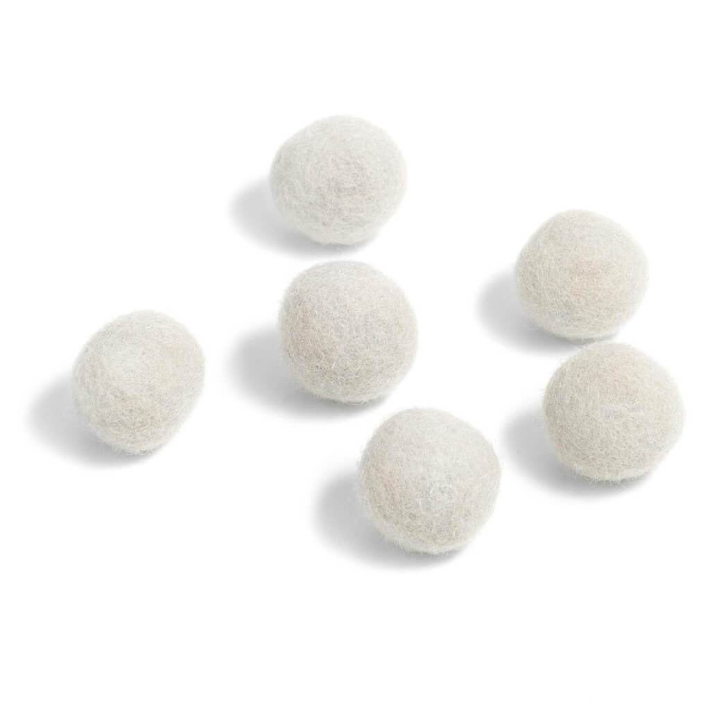 WOOL BEAD CREAM .62IN 6PC 