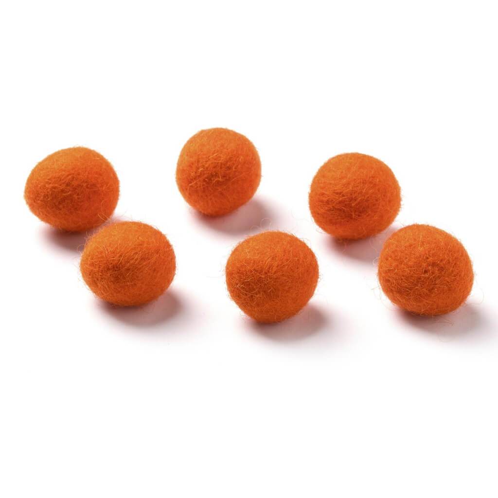 WOOL BEAD ORANGE.62IN 6PC 