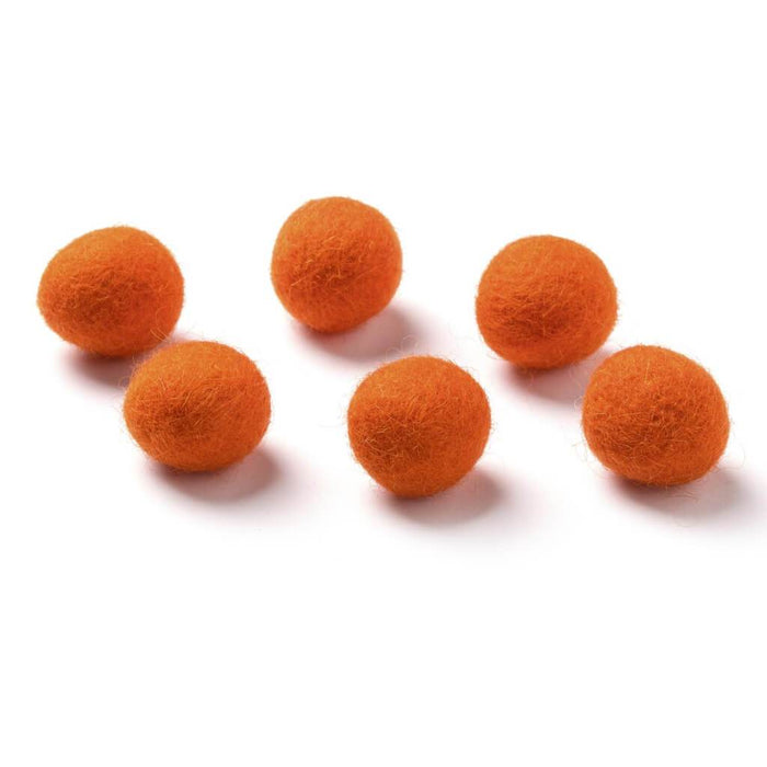 WOOL BEAD ORANGE.62IN 6PC 