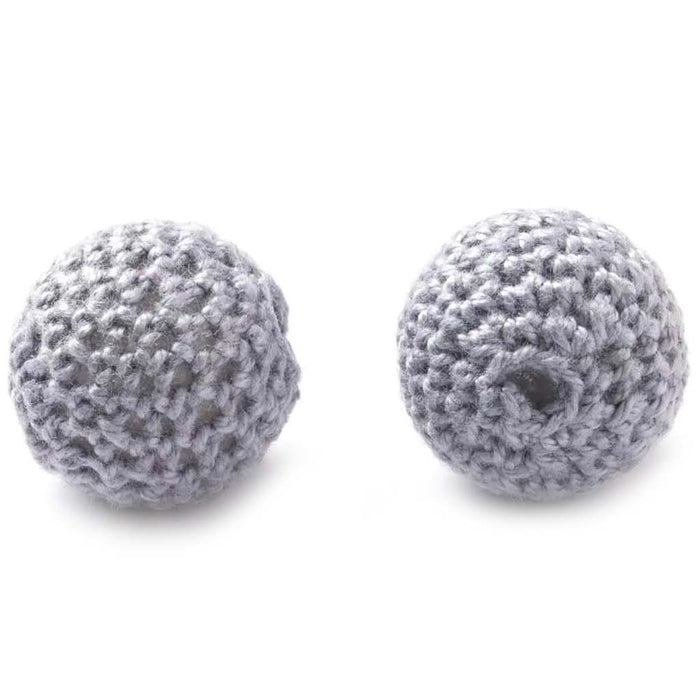 CROCHET BEAD .78 GREY 2PC 