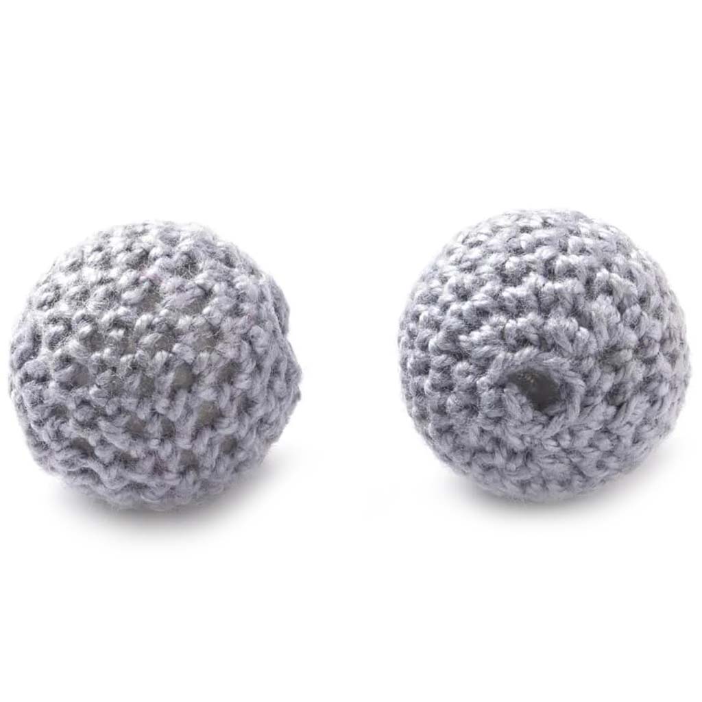 CROCHET BEAD .78 GREY 2PC 