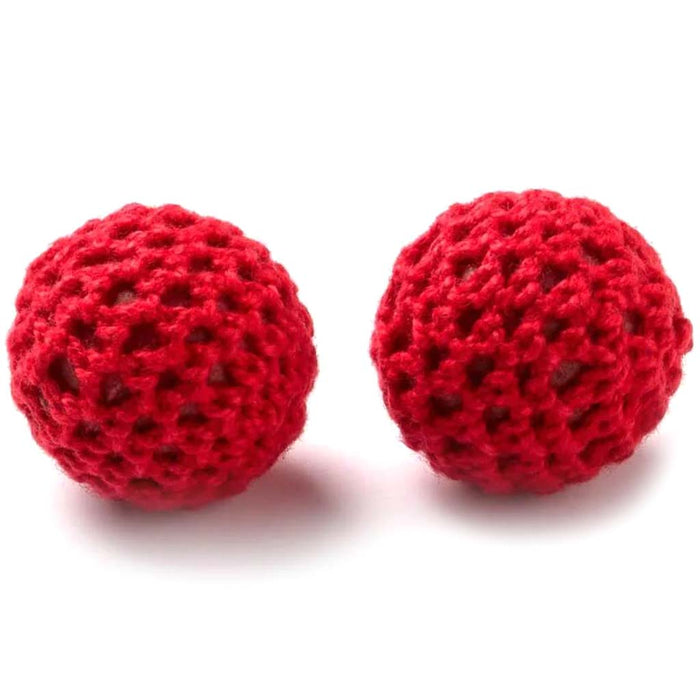CROCHET BEAD .78 RED 2PC 