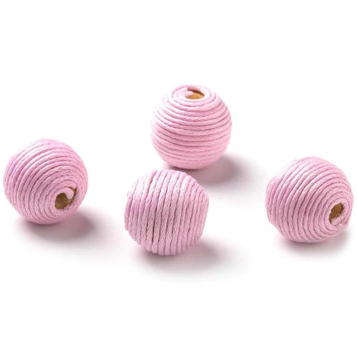 CORDED BEAD .62 L PNK 4PC 
