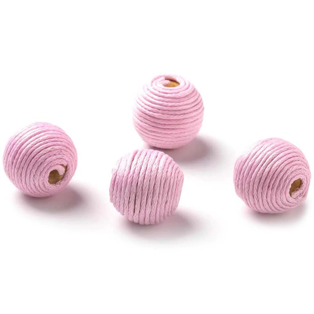CORDED BEAD .62 L PNK 4PC 