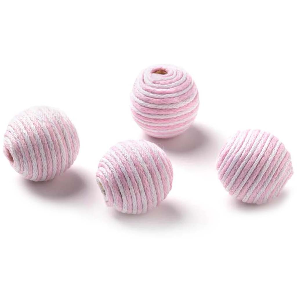 CORDED BEAD .62 LPNK STRPE 4PC 