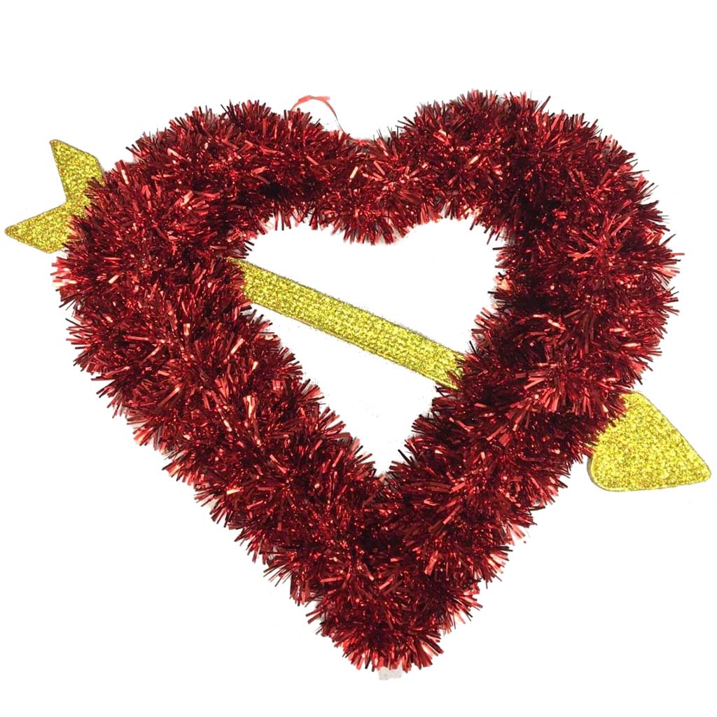 Valentine Tinsel Heart with Arrow 