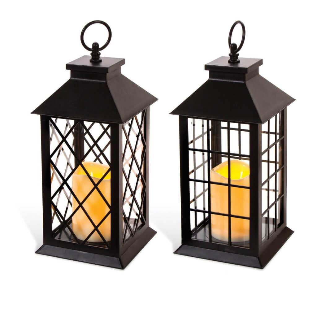 LANTERN PLASTIC LED X2AST BLK 