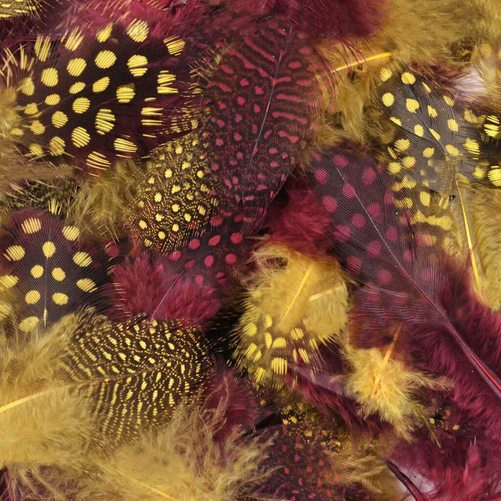 Dyed Guinea 7gm Merlot/Gold Mix