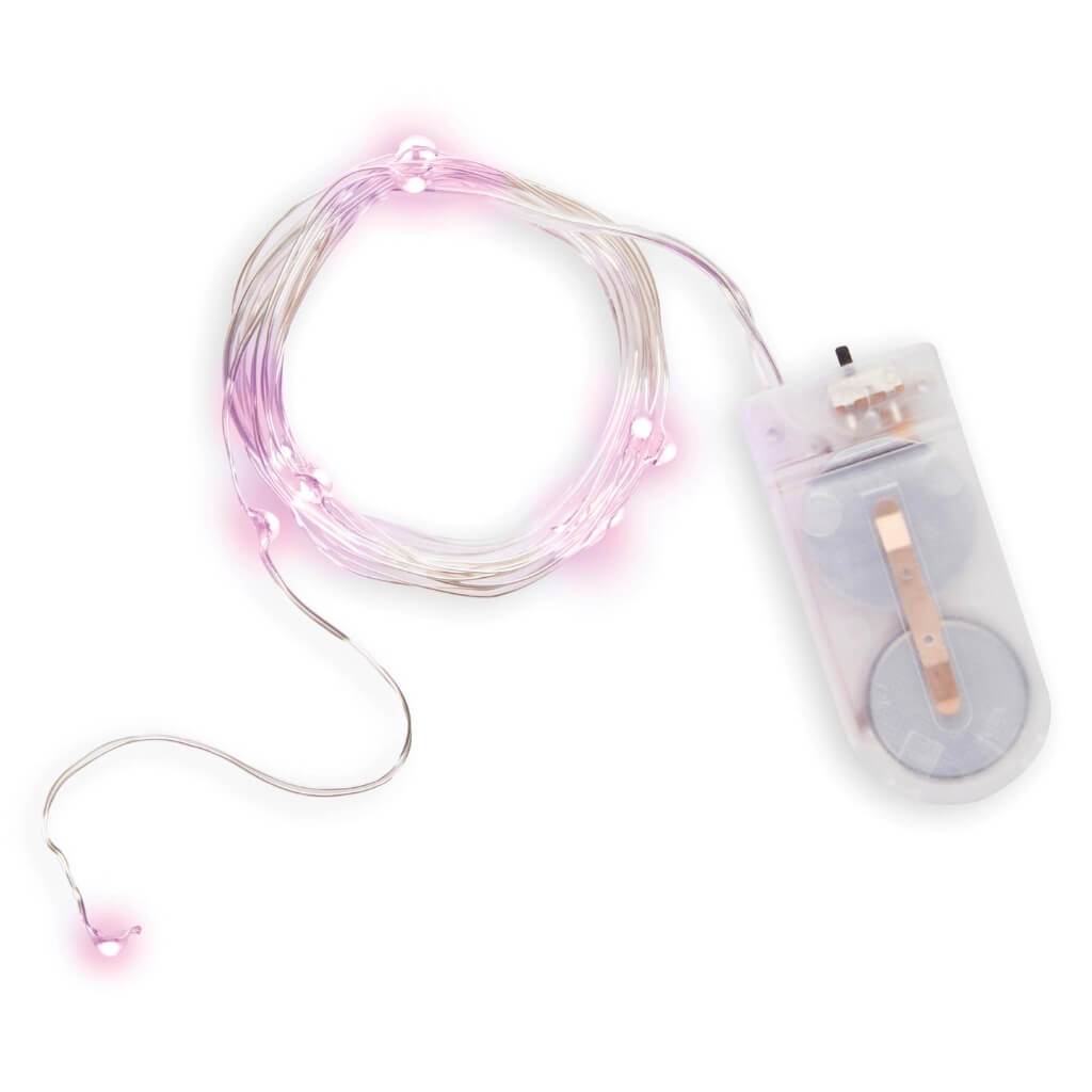 MOONLIGHTS LED SILVER WIRE X12 PINK LIGHTS 