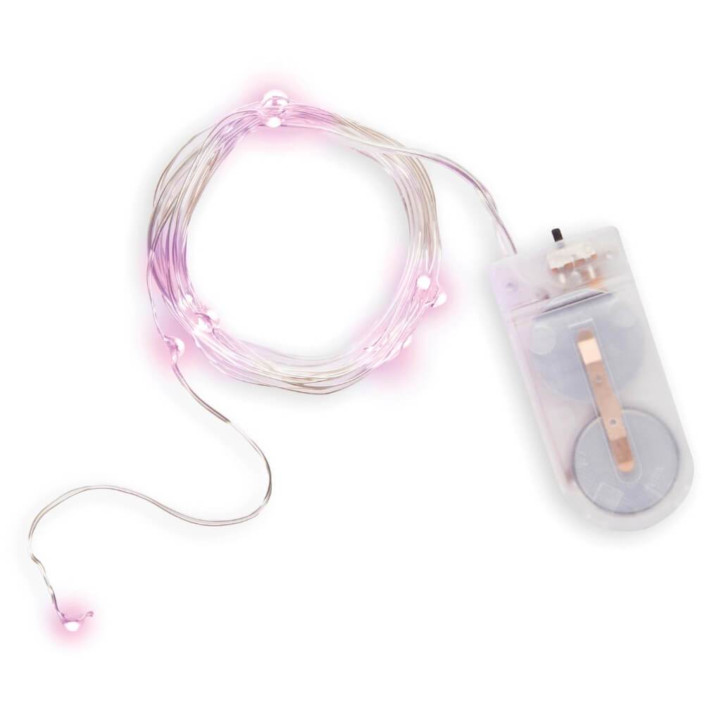 MOONLIGHTS LED SILVER WIRE X12 PINK LIGHTS 