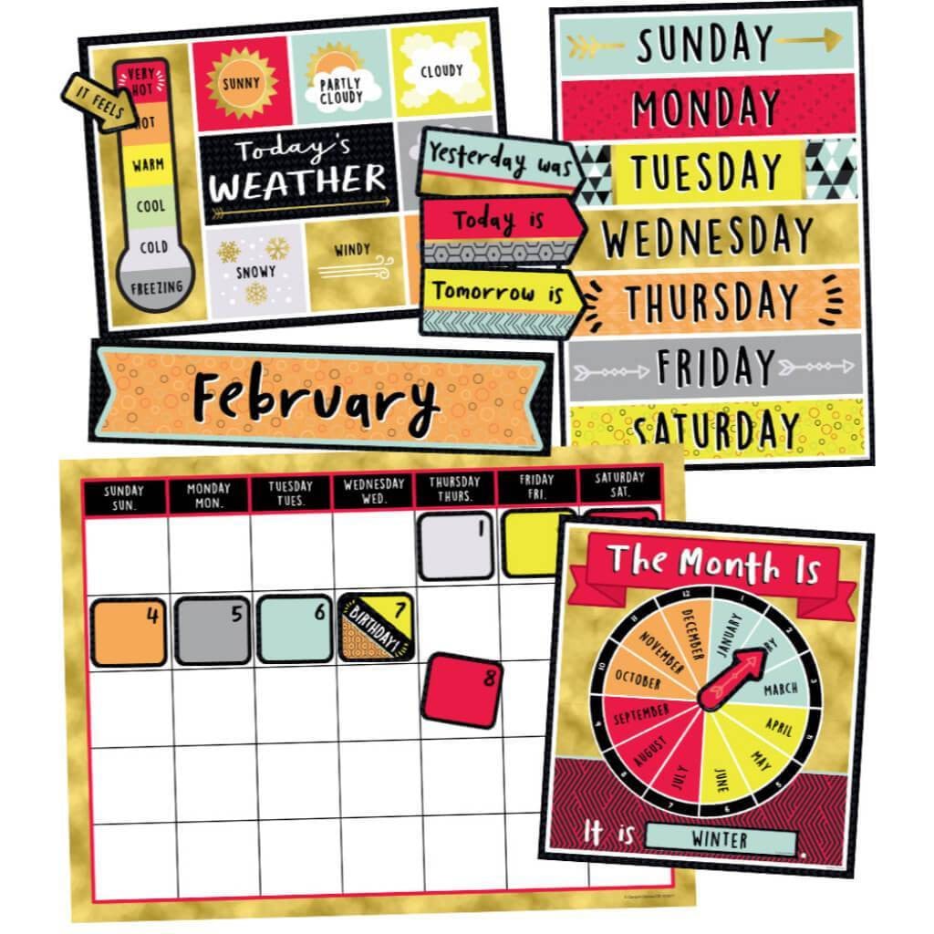 Aim High Calendar Bulletin Board Set 