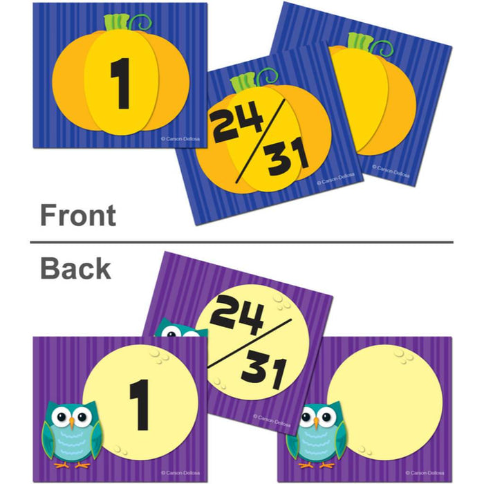 Pumpkin, Moon & Owl Calendar Cover Up Cut Outs 