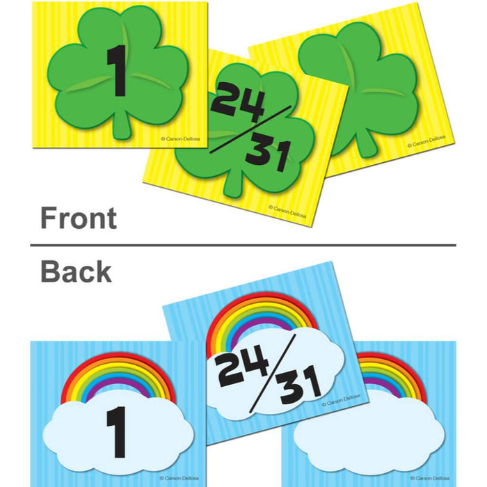Shamrock & Rainbow Calendar Cover Up Cut Outs 