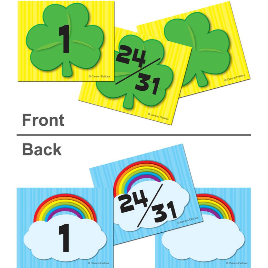 Shamrock &amp; Rainbow Calendar Cover Up Cut Outs 