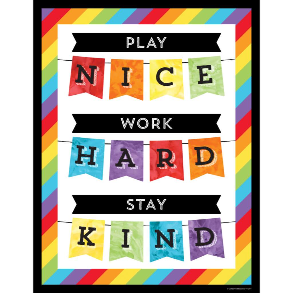 Play Nice Work Hard Stay Kind Chart 