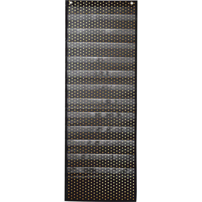 Deluxe Scheduling Gold Polka Dot Pocket Chart 