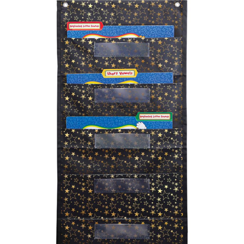 File Folder Storage Gold Stars Pocket Chart 