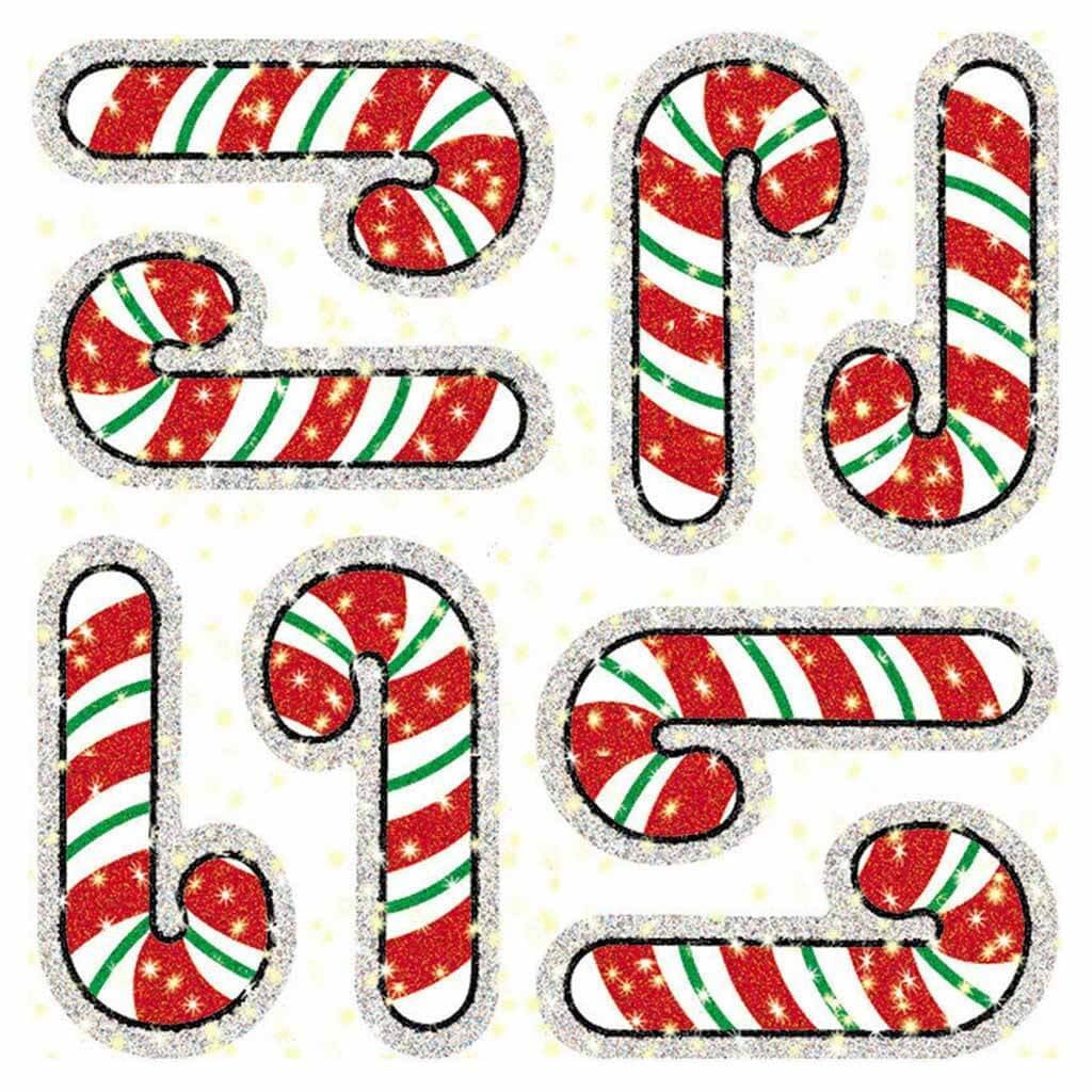 Candy Cane Snowmen Dazzle Stickers 