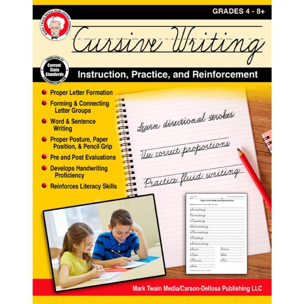 Cursive Writing: Instruction, Practice, And Reinforcement Workbook Grade 4-9 