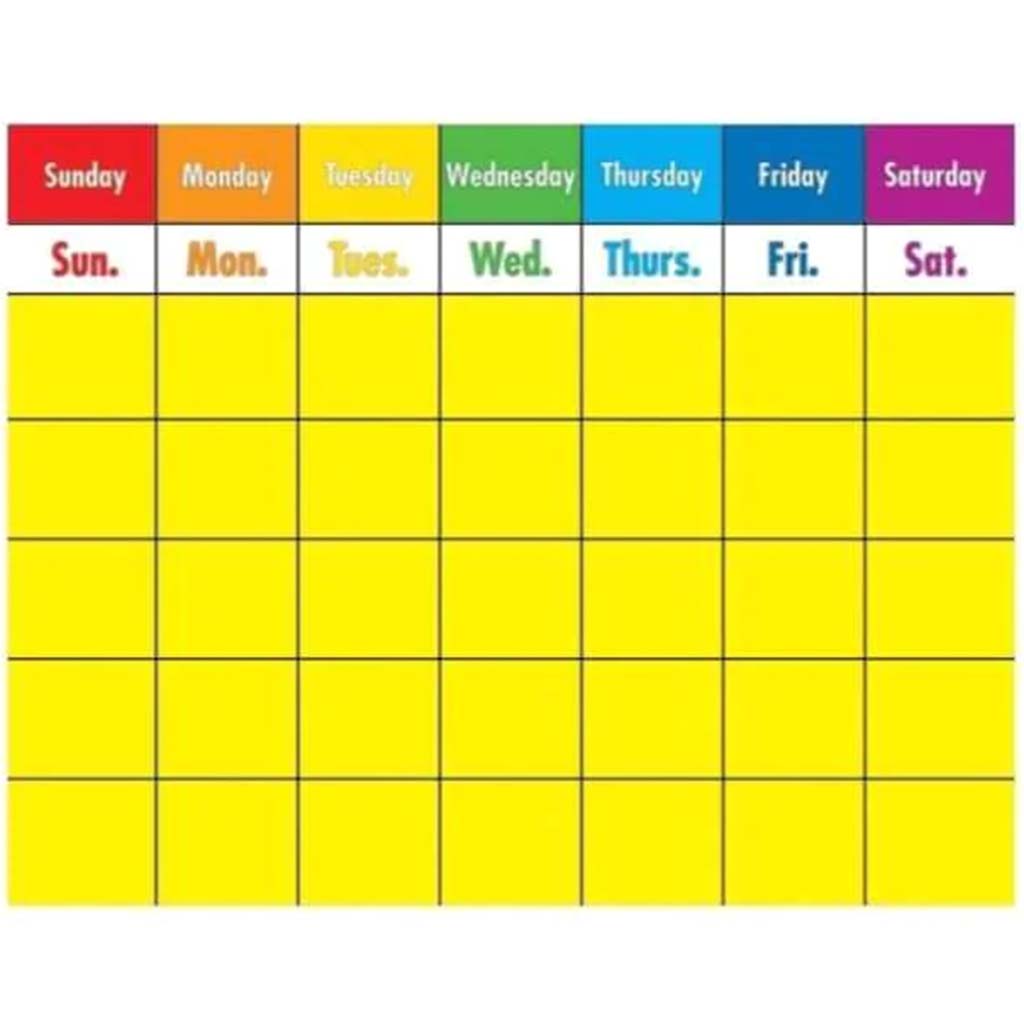 Colorful Calendar Chart 