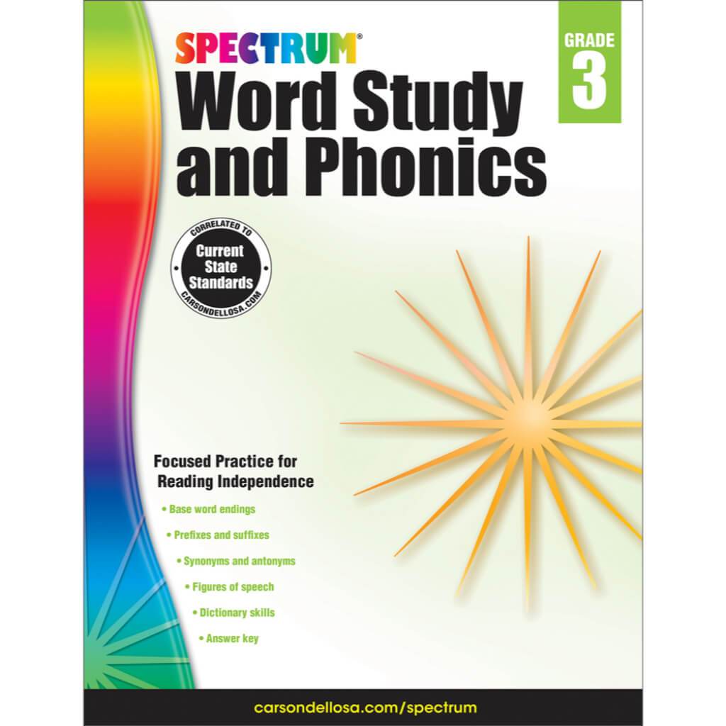 Spectrum Word Study And Phonics Workbook Grade 3 