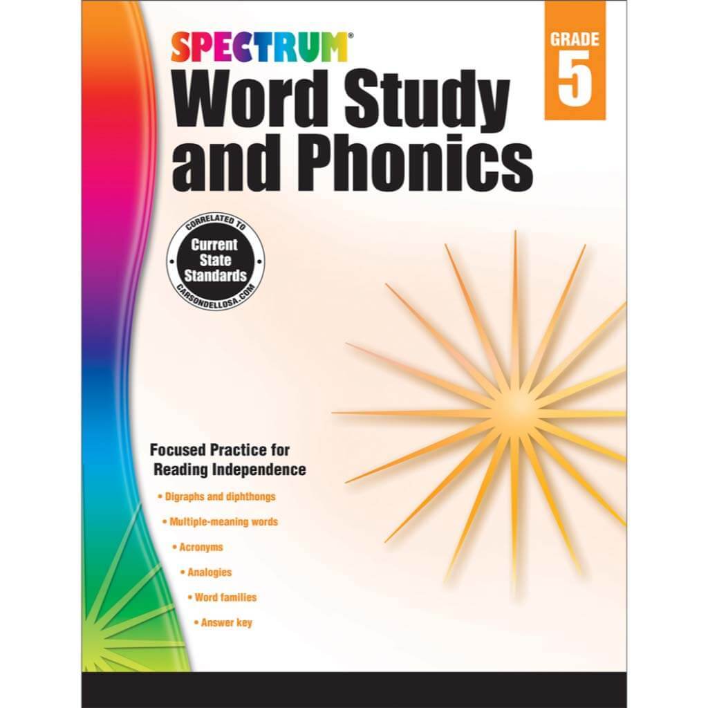 Spectrum Word Study And Phonics Workbook Grade 5 