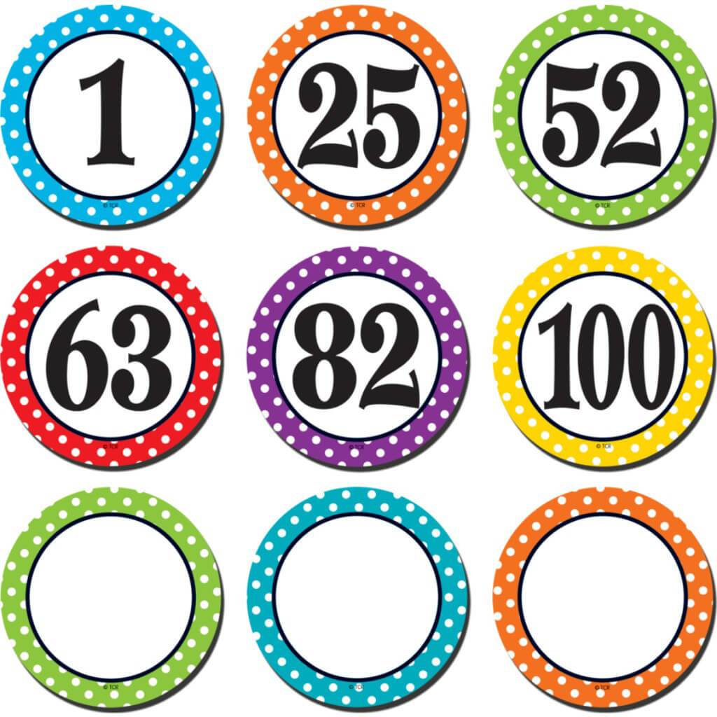 Polka Dots Number Cards 