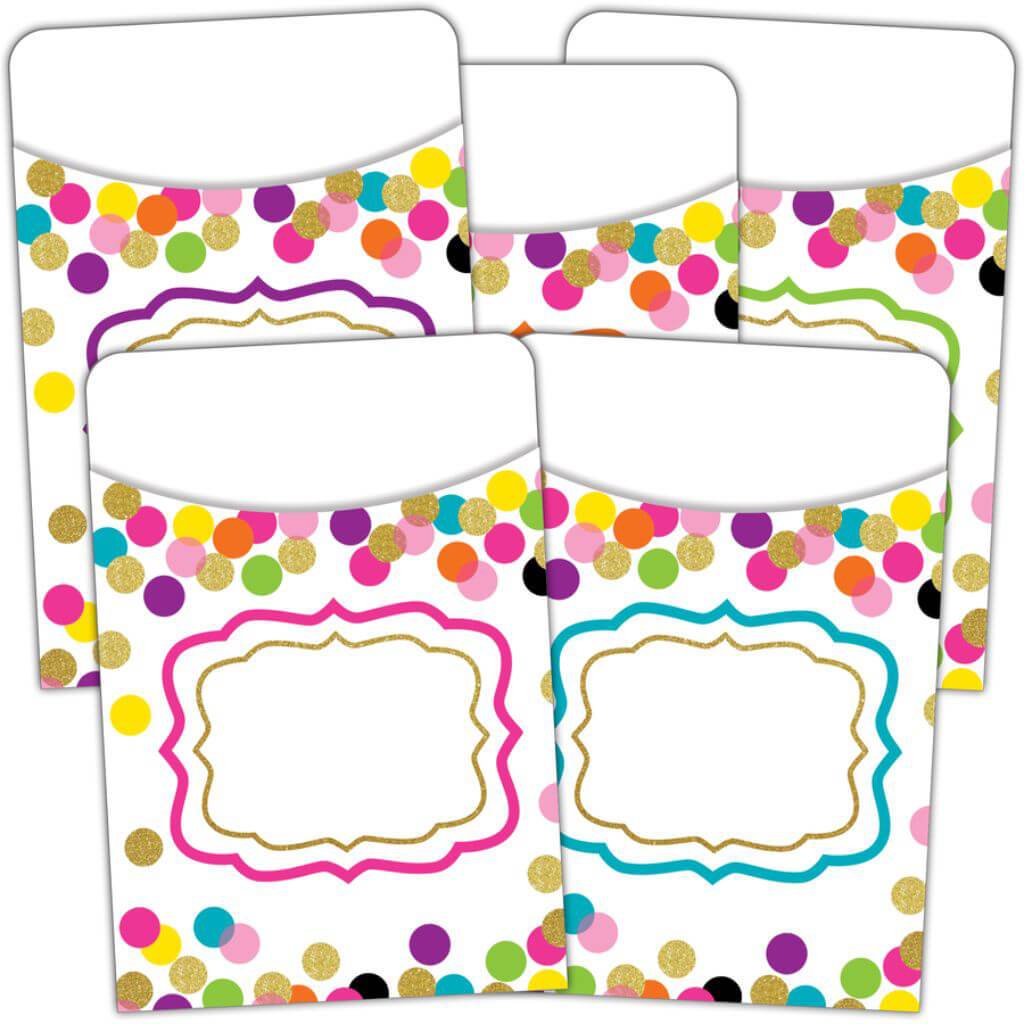 Confetti Library Pockets Multi-Pack