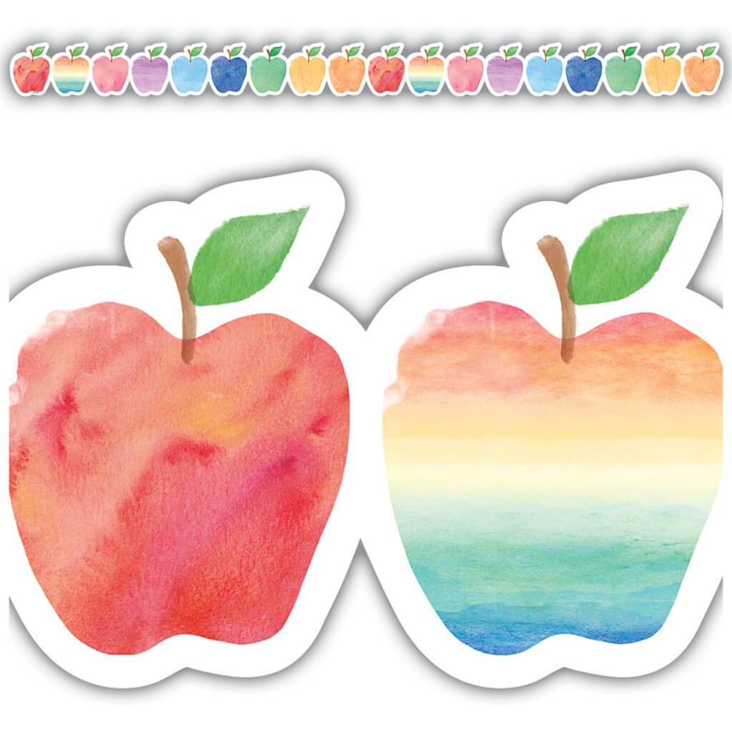 Watercolor Apples Die-Cut Border Trim 