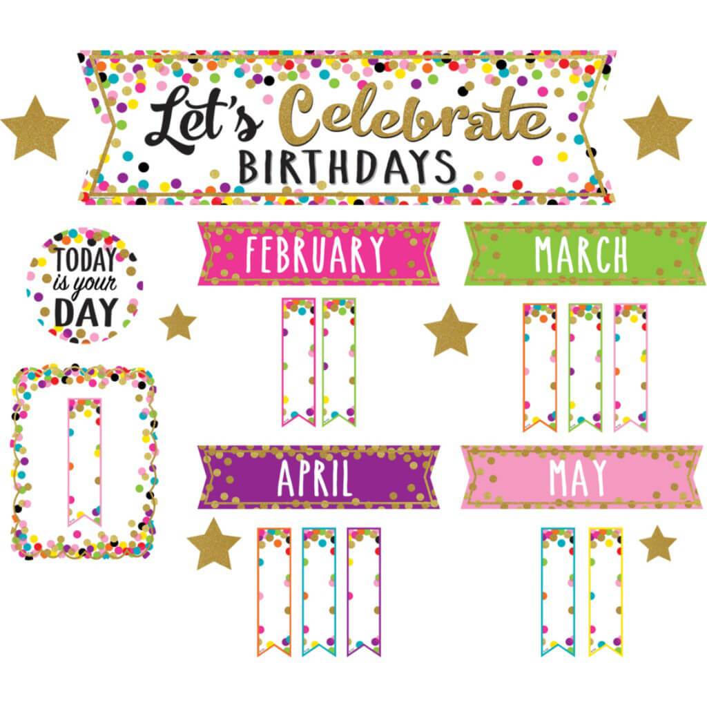 Confetti Lets Celebrate Birthdays Mini Bulletin Board