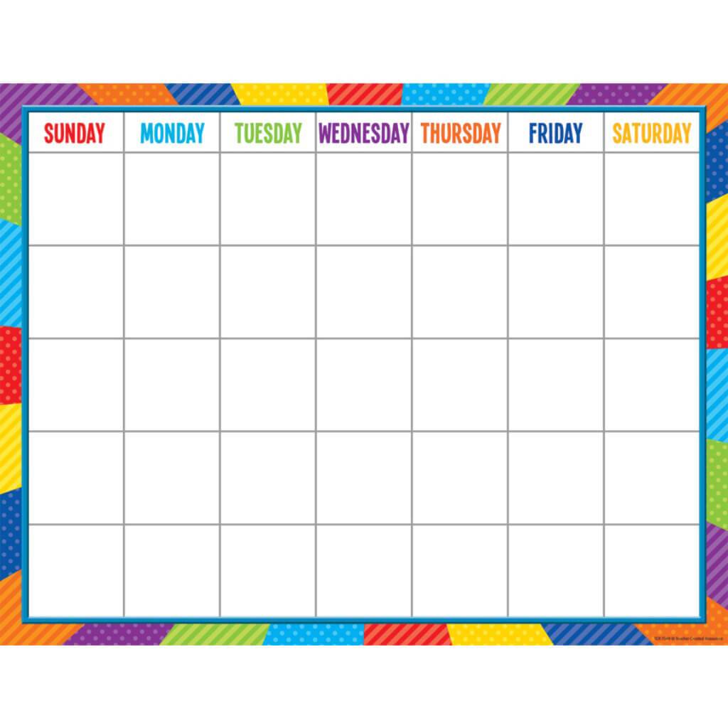 Playful Patterns Calendar Chart 