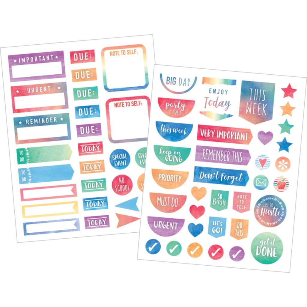 Watercolor Planner Stickers 